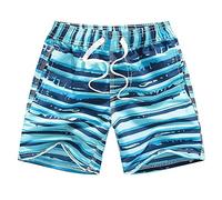 FedMois Boys Swimming Trunks Quick Dry Beach Shorts Boardshorts, Sky Blue, 3-4 Years