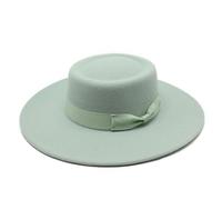 Fedora and Trilby Hats Men Women Flat Felt Panama Hat Cowboy Women Men Wedding Ceremony Party Show Bob Hat Anti UV Caps Hats Western Country Sun Hats, #01-Mint Green, One Size