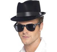 Fedora Hat Black Plastic
