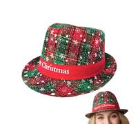 Fedora Hat for Christmas, Classic Breathable Festive Snowflakes Pattern, Soft Christmas Fedora Hat, for Friends Family Men Teenagers Winner Holiday Party Indoor Es