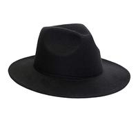 Fedora Hat for Men Vintage Wide Brim Fedora Hat Floppy Sun Hats Minimalist Wide Brim Top Hast Plain Weave Panama Cap Church Party Bucket Caps Cloche Derby Bowler Classic Jazz Cap Black
