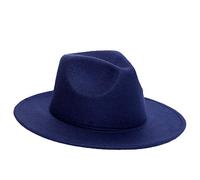 Fedora Hat for Men Vintage Wide Brim Fedora Hat Floppy Sun Hats Minimalist Wide Brim Top Hast Plain Weave Panama Cap Church Party Bucket Caps Cloche Derby Bowler Classic Jazz Cap Dark Blue