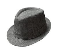 Fedora Hats for Men Short Brim Classic Panama Hat Without Belt Unisex Fedora Hat Short Brim Beach Sun Cap British Style Jazz Hats Dark Gray