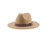 Fedora Trilby Felt Hats for Women Fedoras Hat Felted Solid Casual Hat Women's Hat Men Caps Panama Band 52-54Cm(Kids) Camel