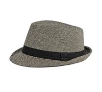 Fedora Trilby Hat for Men Short Brim Panama Hat British Vintage Wool Felt Jazz Cap Bowler Cap Jazz Dancers Gangsters Rapper Cowboy Gentleman Fedoras Roll-up Manhattan Headwear for Party Dancing Stage