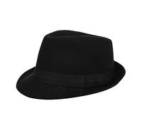 Fedora Trilby Hat for Men - Vintage Style Panama Jazz Cap - Classic Stylish Bowler With Short Brim - Structured Gentleman's Winter Hat - Gift for Adult Men