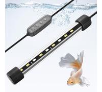 FEDOUR 18CM Submersible Aquarium LED Light, 24/7 Mode Fish Tank Light with Timer&10-Level Brightness, 3 Colors & 3 Lighting Modes Light for 20-30cm Fish Tanks