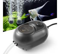 FEDOUR 2.5W 4W 6W Aquarium Air Pump, Powerful Adjustable Fish Tank Oxygen Pump for up to 1200Litres Fish and Turtle Tank, Quiet Aquarium Air Bubbler (2.5W for up to 400L)