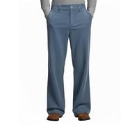 FEDTOSING Corduroy Trousers Men Wide Leg Old Money Casual Slacks Loose Fit Drawstring Elastic Waist Work Trouser with Pocket Blue