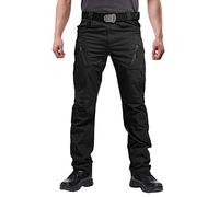 FEDTOSING Men's Outdoor Cargo Work Trousers Military Tactical Pants Combat Ripstop Trousers (Black 38W / 36L)