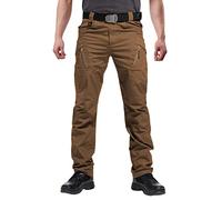 FEDTOSING Men's Outdoor Cargo Work Trousers Military Tactical Pants Combat Ripstop Trousers (Brown 40W/34L)