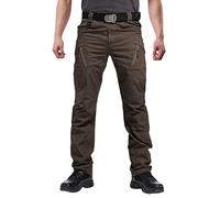 FEDTOSING Men's Outdoor Cargo Work Trousers Military Tactical Pants Combat Ripstop Trousers (Dark Brown 36W / 34L)