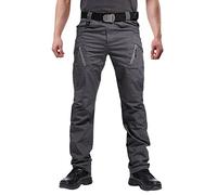 FEDTOSING Men's Outdoor Cargo Work Trousers Military Tactical Pants Combat Ripstop Trousers (Dark Grey 34W / 34L)