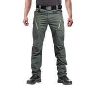 FEDTOSING Men's Outdoor Cargo Work Trousers Military Tactical Pants Combat Ripstop Trousers (Grey Green 32W / 32L)