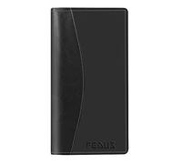 FEDUS Handmade Stretch Vegan Leather Check Holder for Cards, Cheques for Women/Men, Travel Wallet, Cheque Wallet, Cheque Holder, Briefcase, Black, DESIGN 1, Classic
