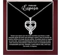 FEDZHY To My Wife Personalized Name Necklace -Family's Love Engraved 1-7 Name Pendant with LED Gift Box, Customized Necklaces for Wift Girlfriend Birthday Valentine's Day Christmas Gfts, 19.68 inches