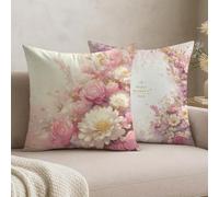 Feeaxeae Set of 2 Pink Cushion Covers 60 x 60,Velvet Decorative Throw Pillow Covers for Sofa Couch,Home Decoration Cushions with Double Sided Print & Invisible Zipper, Mother'S Day,-#b1162s
