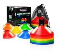 Feeberse Football Training Cones, Sports Cones, 50 Pack Glow in the Dark