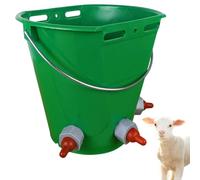 Feed Buckets, 8L Large Capacity Green Feed Bucket Livestock Milk Goat Feeder with Nipple, Sheep Feeder & Baby Bottle Bucket for Calves, Lambs, and Kids, 3 Mouth