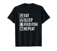 Feed Fish Pet - Eat Sleep Repeat Gold Fish Aquarium T-Shirt