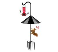 FEED GARDEN 92’’ Bird Feeder Pole Squirrel Proof, Adjustable Shepherds Hooks for Outdoor with 7 Prongs Base, Heavy Duty Shepherd Hook with Squirrel Baffles, Pole for Bird Feeder, Plant Baskets,1 Pack