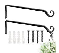 Feed Garden Iron Wall Hooks 15 Inches TSH-10 Straight Upcurled Home Decorative Hanging Plants Bracket Hook for Bird Feeders,Wind Chimes,Coat,2 Pack