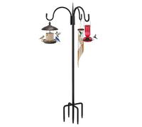 FEED GARDEN [Upgrade Version 92 Inch Three Shepherd Hooks for Outdoor,Bird Feeder Pole with 5 Prong Base, Adjustable Shepard Hooks for Hanging Plant, Solar Lanterns, Wind Chimes, 1 Pack