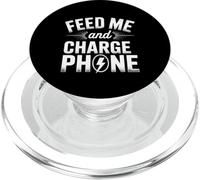 Feed Me And Charge My Phone Food Battery Hungry - PopSockets PopGrip for MagSafe