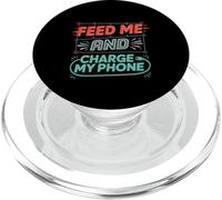 Feed Me And Charge My Phone Food Battery Hungry PopSockets PopGrip for MagSafe