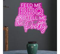 Feed Me BBQ And Tell Me I'm Pretty Neon Sign, BBQ Led Sign, BBQ Led Sign, BBQ Bar LED Neon Light Restaurant Neon Sign, Christmas Gifts