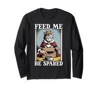 Feed Me Be Spared Cat In Box Cute Funny Cat Long Sleeve T-Shirt