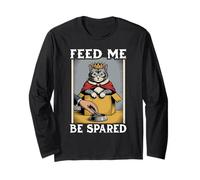 Feed Me Be Spared Cat In Box Lover Funny Cat Long Sleeve T-Shirt