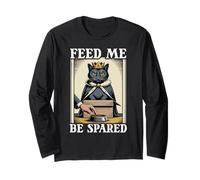 Feed Me Be Spared Cat In Box Lover Funny Cat Long Sleeve T-Shirt