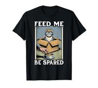Feed Me Be Spared Cat In Box Lover Funny Cat T-Shirt
