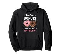 Feed Me Donuts Valentine Cute Heart Donut funny Love Quote Pullover Hoodie