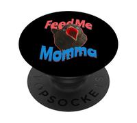 Feed Me Momma s Hungry Baby Crow s Mom & Child PopSockets Adhesive PopGrip