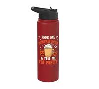 Feed Me Pumpkin Spice & Tell Me I'm Pretty Fall Halloween Stainless Steel Insulated Water Bottle