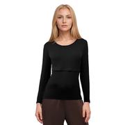FEED ME THREADS (L Long Sleeve Maternity Nursing Breastfeeding Top (UK, Alpha, L, Regular, Regular, Black)