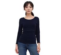 FEED ME THREADS (L Long Sleeve Maternity Nursing Breastfeeding Top (UK, Alpha, L, Regular, Regular, Navy)
