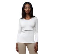 FEED ME THREADS (L Long Sleeve Maternity Nursing Breastfeeding Top (UK, Alpha, L, Regular, Regular, White)