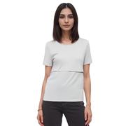 FEED ME THREADS (L Short Sleeve Maternity Nursing Breastfeeding Top (UK, Alpha, L, Regular, Regular, White)