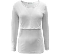 Feed Me Threads Long Sleeve Maternity Nursing Breastfeeding Top White