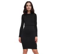 FEED ME THREADS (M Long Sleeve Maternity Nursing Breastfeeding Dress (UK, Alpha, M, Regular, Regular, Black)