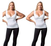 Feed Me Threads (S 2PK Under Bust Breast Feeding Open Vest White 2xpk (UK, Alpha, S, Regular, Regular, White)