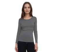 FEED ME THREADS (S Long Sleeve Maternity Nursing Breastfeeding Top (UK, Alpha, S, Regular, Regular, Grey)