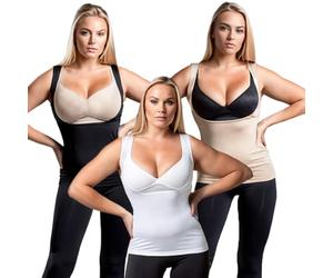 FEED ME THREADS Under Bust Breast Feeding Open Vest Black, White, Nude 3xpk (Large)