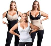 FEED ME THREADS Under Bust Breast Feeding Open Vest Black, White, Nude 3xpk (Small)