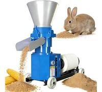 Feed Pellet Machine 2.5/3/4/6/8MM Holes Plate Chicken Feed Pellet Mill Machine with Two-Head Pressure Roller Maximum Output 100Kg/h Animal Food Maker 4.0KW Feed Granulator 8mm
