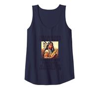 Feed Pilgrims Corn Anti-Thanksgiving Native American Meme Tank Top, Women, Navy Blue, XX-Large
