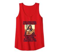 Feed Pilgrims Corn Anti-Thanksgiving Native American Meme Tank Top, Women, Red, Medium
